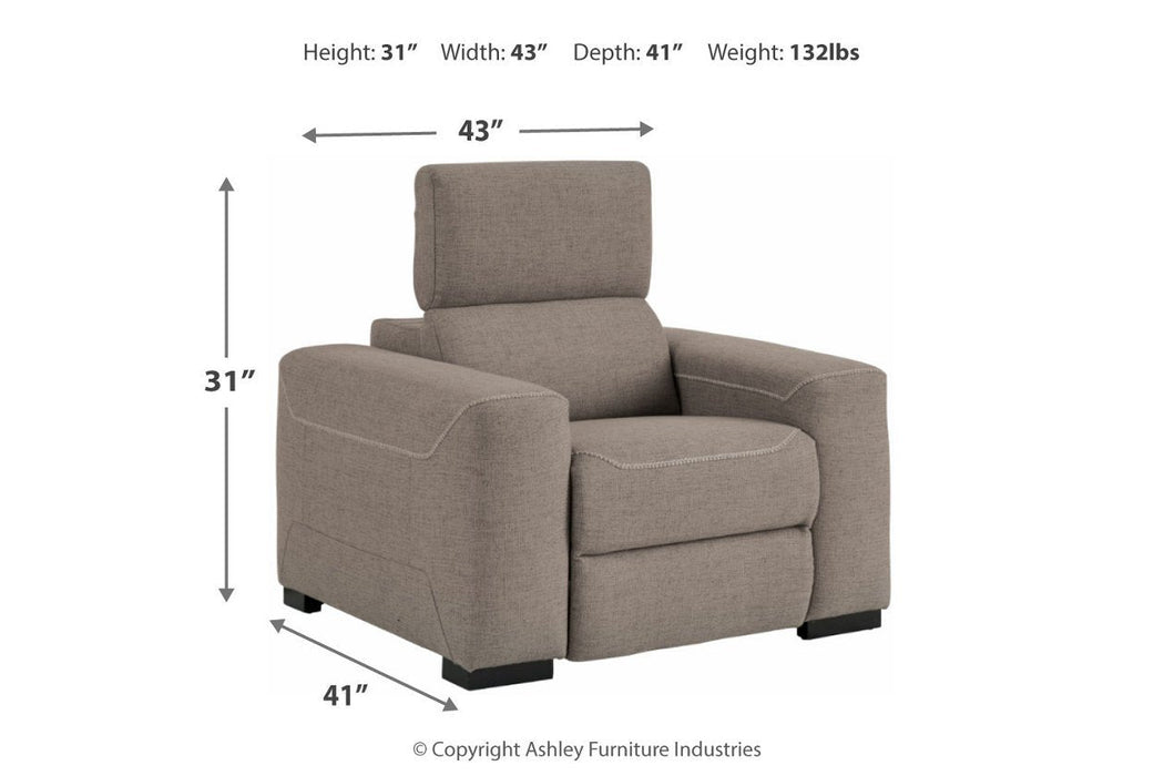 Mabton Gray Power Recliner - 7700513 - Gate Furniture