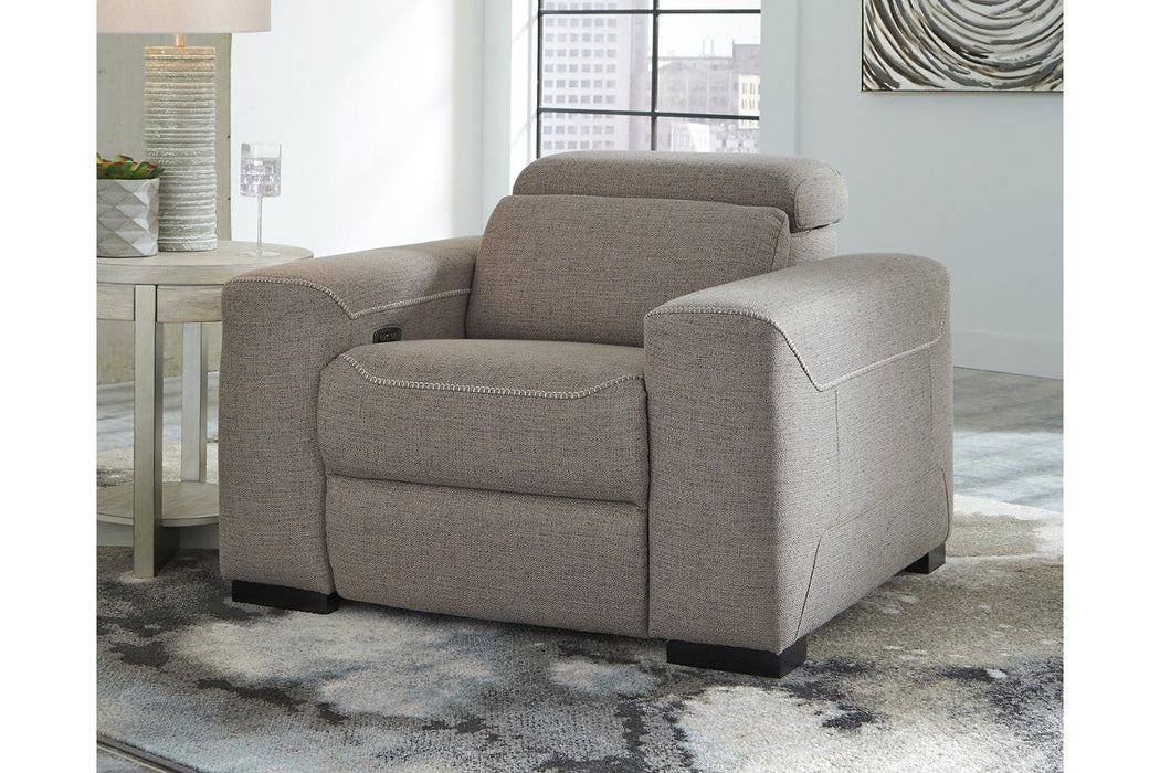 Mabton Gray Power Recliner - 7700513 - Gate Furniture
