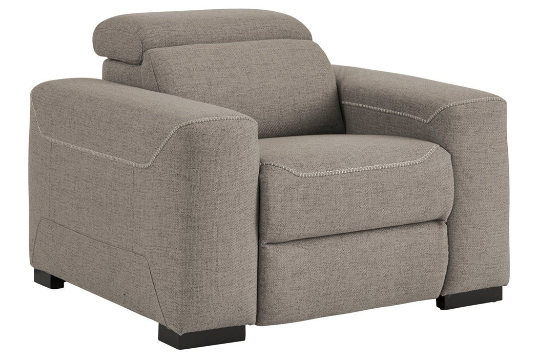 Mabton Gray Power Recliner - 7700513 - Gate Furniture
