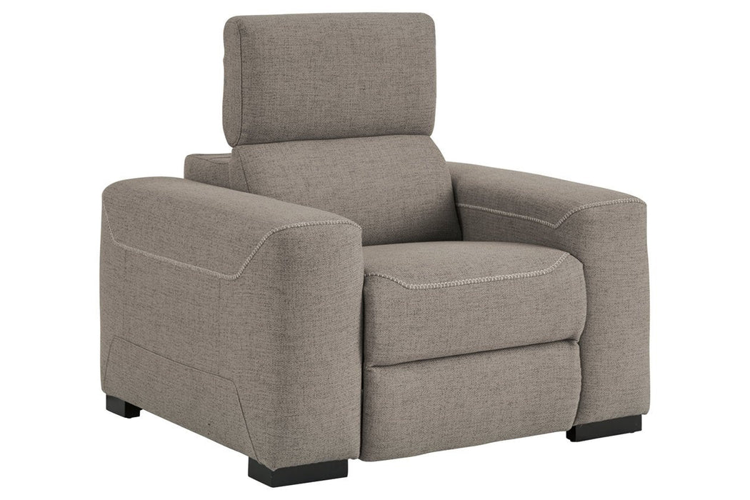 Mabton Gray Power Recliner - 7700513 - Gate Furniture