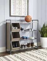 Maccenet Grayish Brown/Gunmetal Shoe Rack - Z1510473 - Gate Furniture