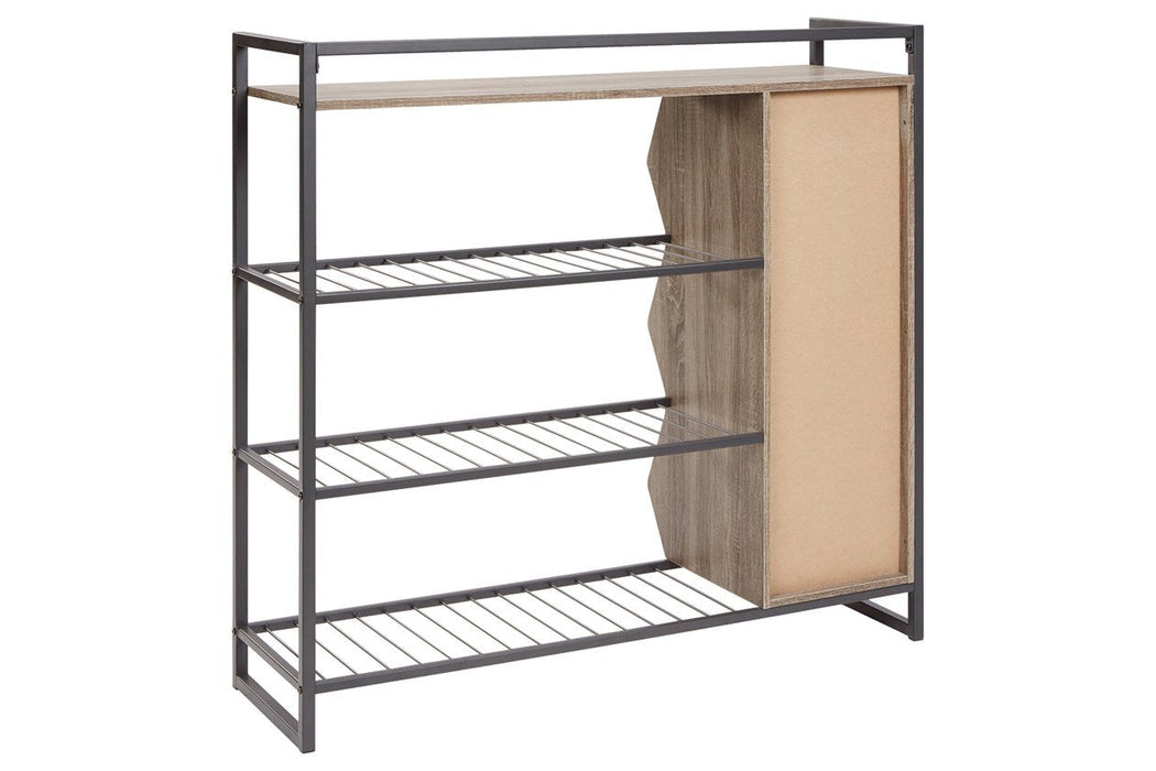 Maccenet Grayish Brown/Gunmetal Shoe Rack - Z1510473 - Gate Furniture