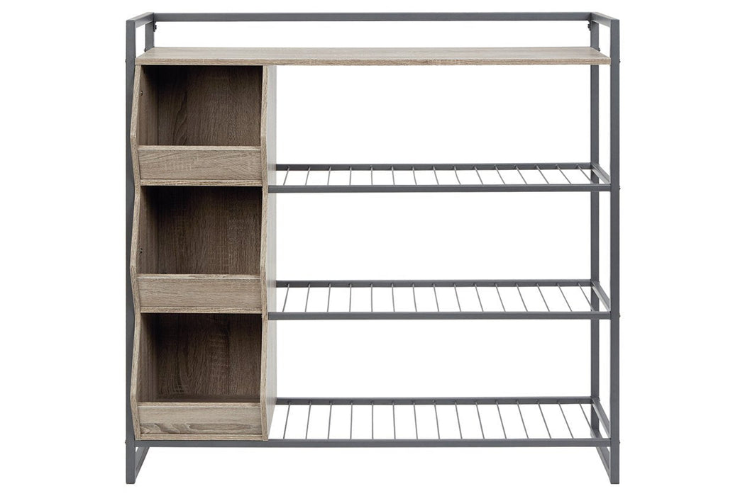 Maccenet Grayish Brown/Gunmetal Shoe Rack - Z1510473 - Gate Furniture