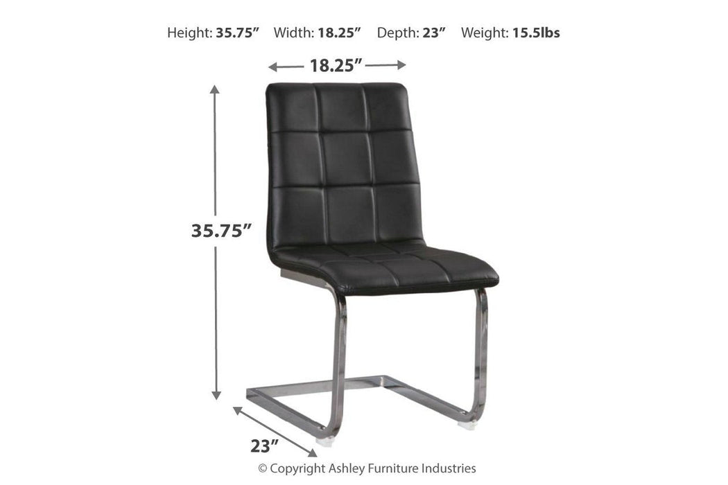 Madanere Black/Chrome Finish Dining Chair (4/CN) - D275-01 - Gate Furniture