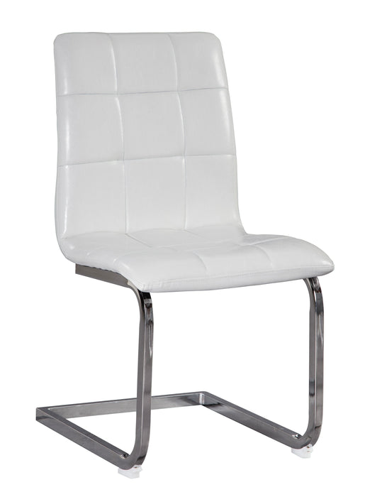 Madanere White-Chrome 5-Piece Dining Room Set - Gate Furniture