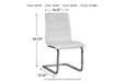 Madanere White/Chrome Finish Dining Chair (4/CN) - D275-02 - Gate Furniture