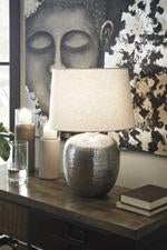 Magalie Antique Silver Finish Table Lamp - L207314 - Gate Furniture