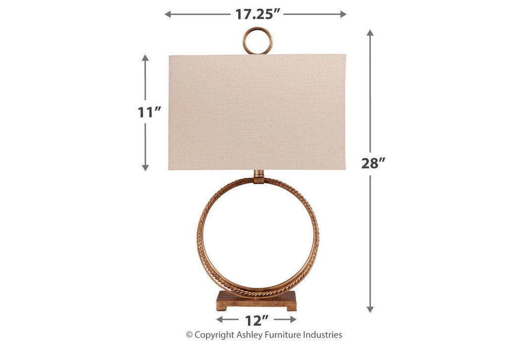 Mahala Antique Gold Finish Table Lamp - L208124 - Gate Furniture