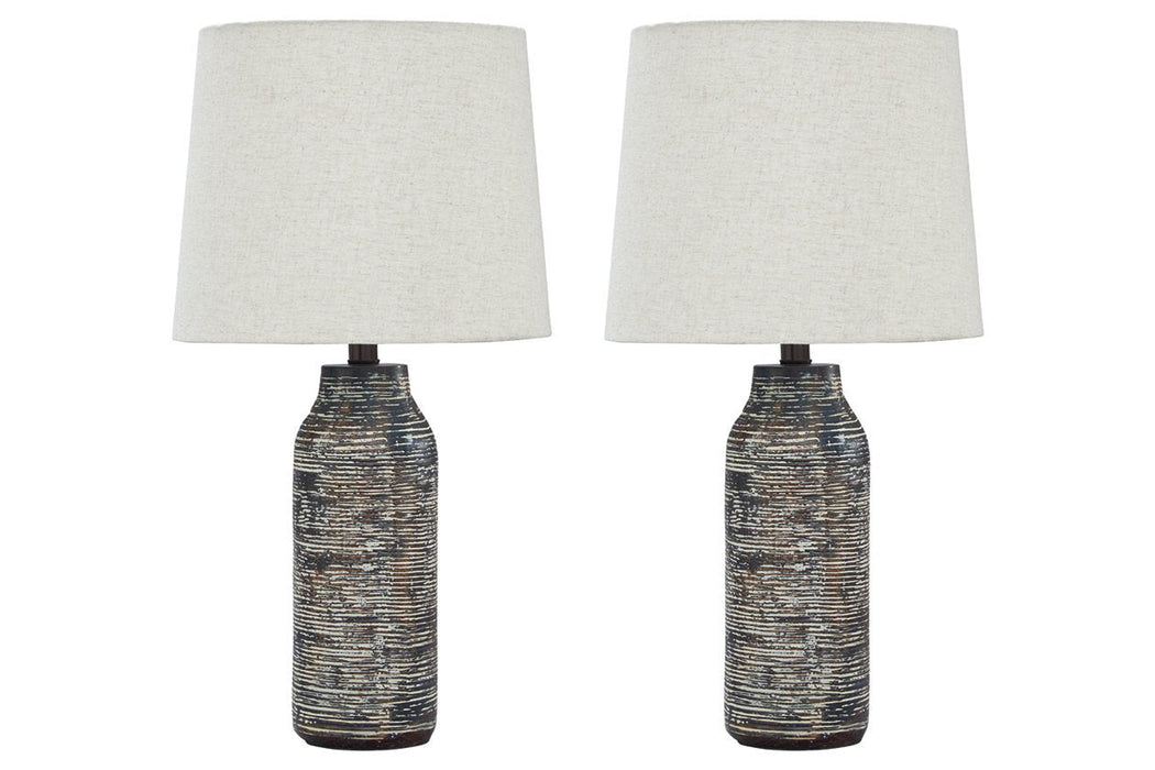 Mahima Black/White Table Lamp (Set of 2) - L235584 - Gate Furniture