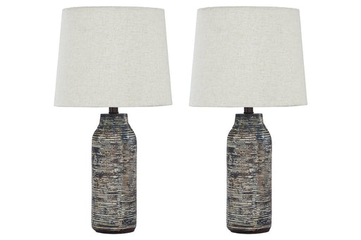 Mahima Black/White Table Lamp (Set of 2) - L235584 - Gate Furniture