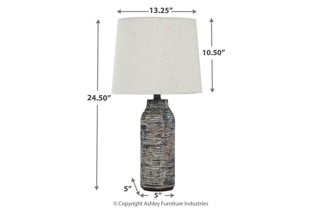 Mahima Black/White Table Lamp (Set of 2) - L235584 - Gate Furniture