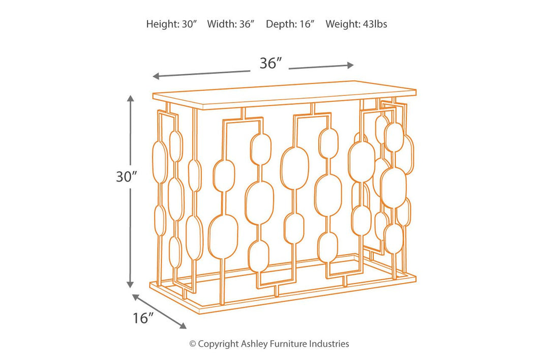 Majaci Gold Finish Console - A4000047 - Gate Furniture