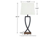 Makara Black/Brown Table Lamp (Set of 2) - L204174 - Gate Furniture