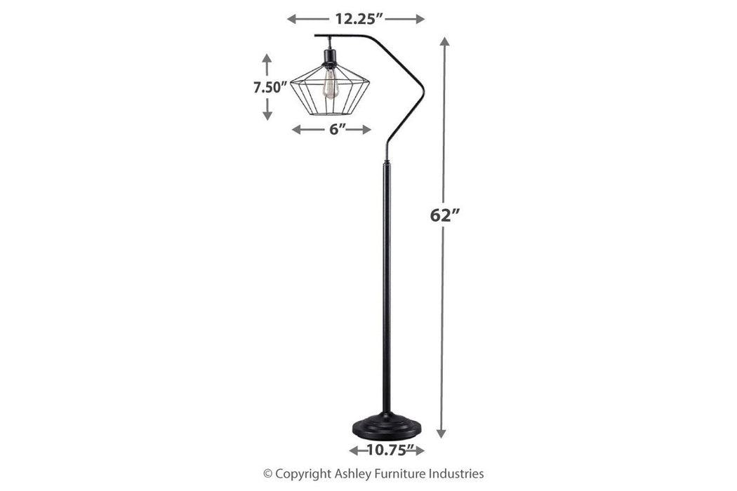Makeika Black Floor Lamp - L207181 - Gate Furniture