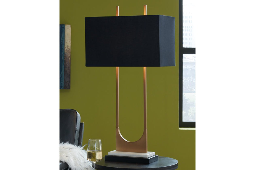 Malana Brass Finish Table Lamp - L208254 - Gate Furniture