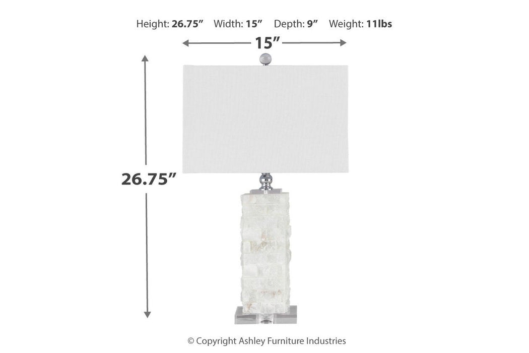 Malise White Table Lamp - L429014 - Gate Furniture