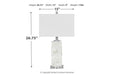 Malise White Table Lamp - L429014 - Gate Furniture