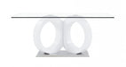 Malone White Glass Top Table &  PU Chair Dining Set - Gate Furniture