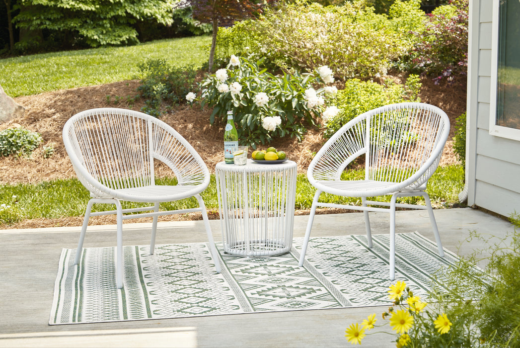 Mandarin Cape Outdoor Table and Chairs (Set of 3) - P312-050 - In Stock Furniture