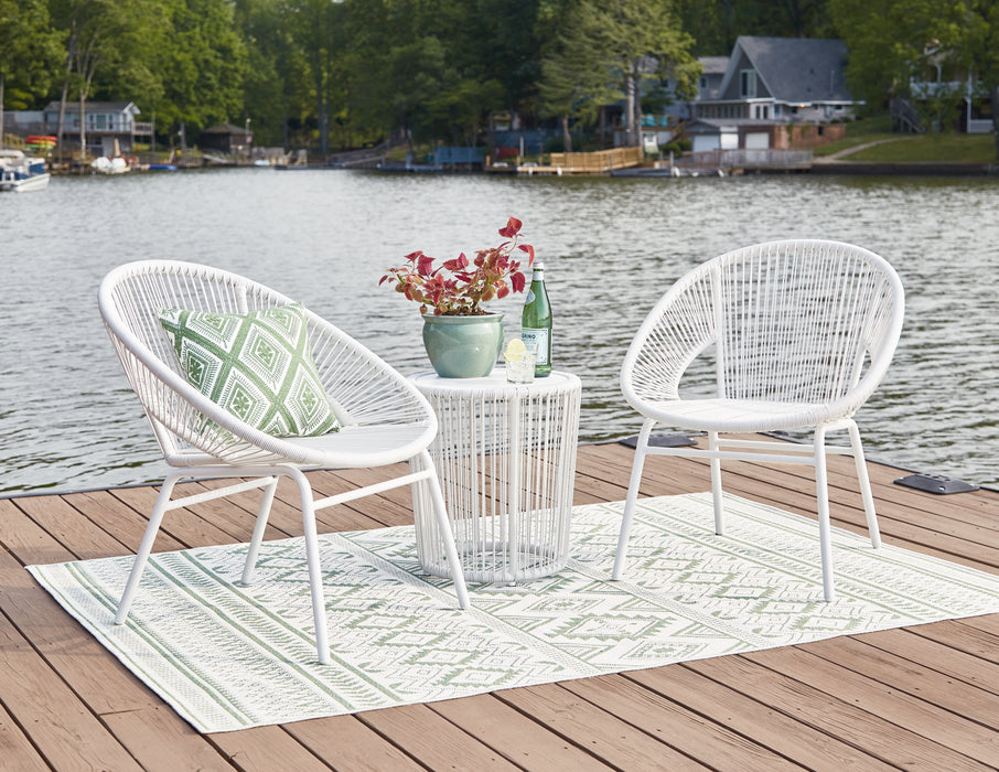 Mandarin Cape Outdoor Table and Chairs (Set of 3) - P312-050 - In Stock Furniture
