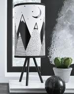 Manu White/Black Table Lamp - L857834 - Gate Furniture