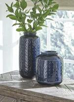 Marenda Navy Blue Vase (Set of 2) - A2000130 - Gate Furniture