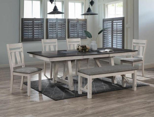 Maribelle Chalk/Gray Bench - 2158CG-BENCH - Gate Furniture