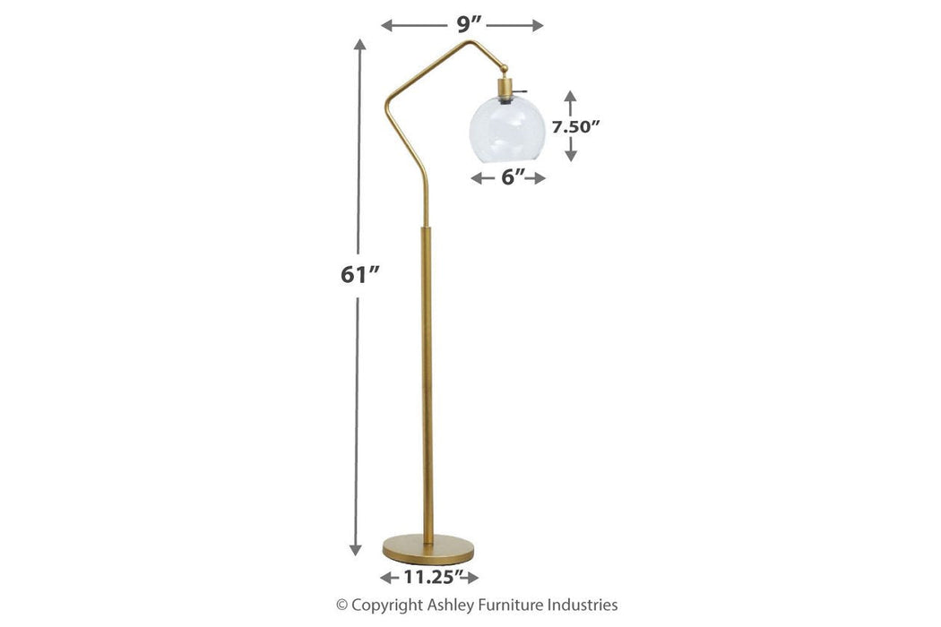 Marilee Antique Brass Finish Floor Lamp - L207151 - Gate Furniture