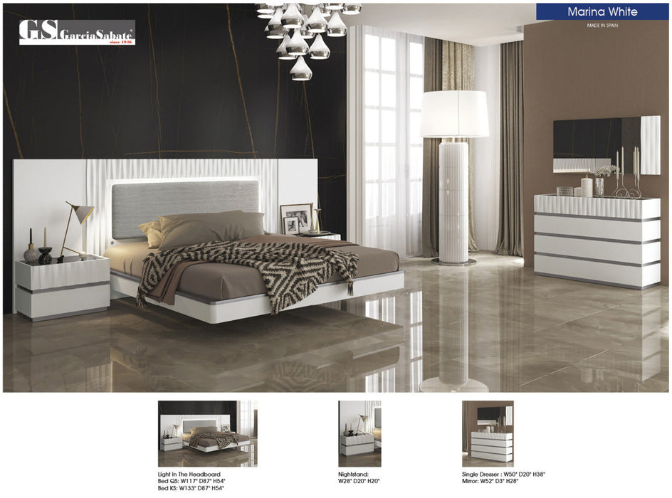 Marina White Bedroom Set - Gate Furniture