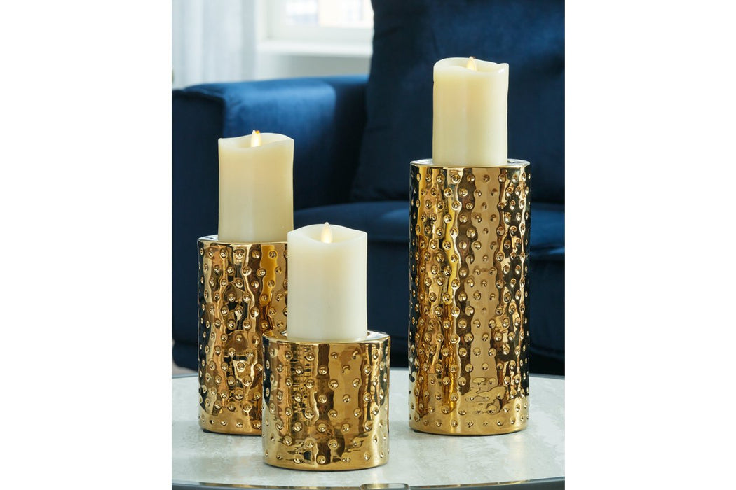 Marisa Gold Finish Candle Holder (Set of 2) - A2000461 - Gate Furniture