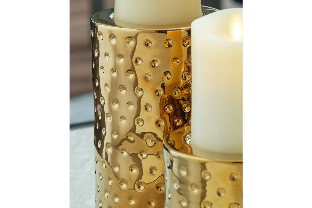 Marisa Gold Finish Candle Holder (Set of 2) - A2000461 - Gate Furniture