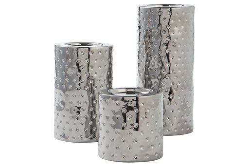 Marisa Silver Finish Candle Holder (Set of 3) - A2000460 - Gate Furniture