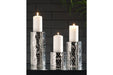 Marisa Silver Finish Candle Holder (Set of 3) - A2000460 - Gate Furniture