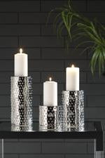 Marisa Silver Finish Candle Holder (Set of 3) - A2000460 - Gate Furniture