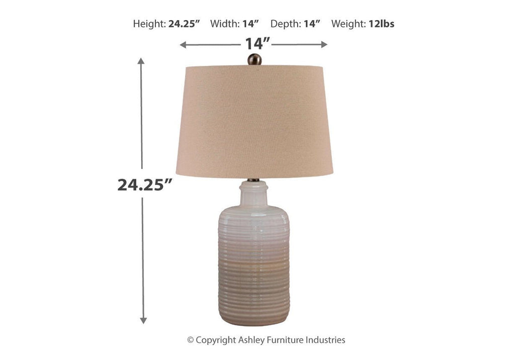 Marnina Taupe Table Lamp (Set of 2) - L121854 - Gate Furniture