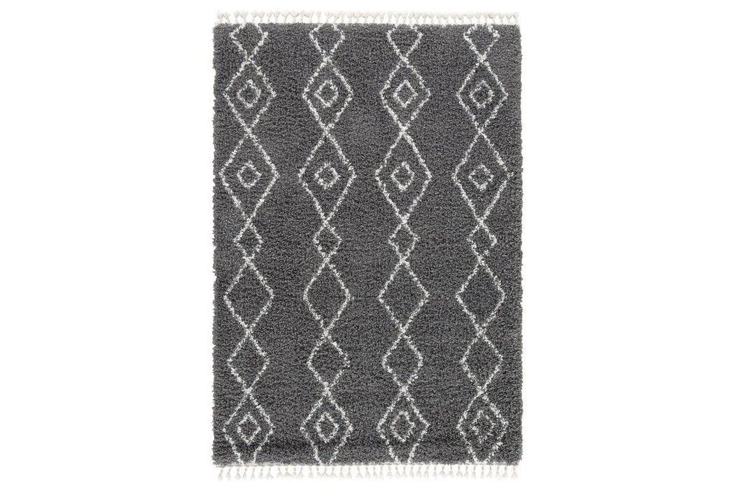 Maysel Charcoal/White 7'10" x 9'10" Rug - R404611 - Gate Furniture