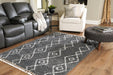 Maysel Charcoal/White 7'10" x 9'10" Rug - R404611 - Gate Furniture