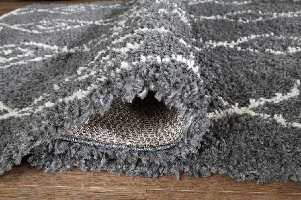 Maysel Charcoal/White 7'10" x 9'10" Rug - R404611 - Gate Furniture