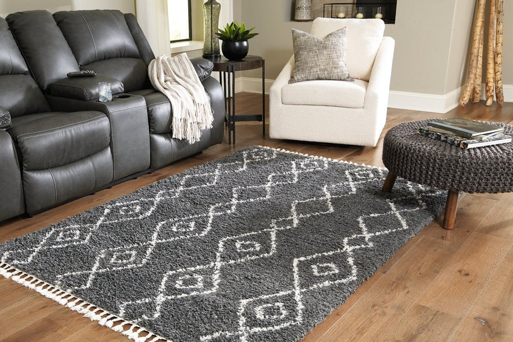 Maysel Charcoal/White 7'10" x 9'10" Rug - R404611 - Gate Furniture
