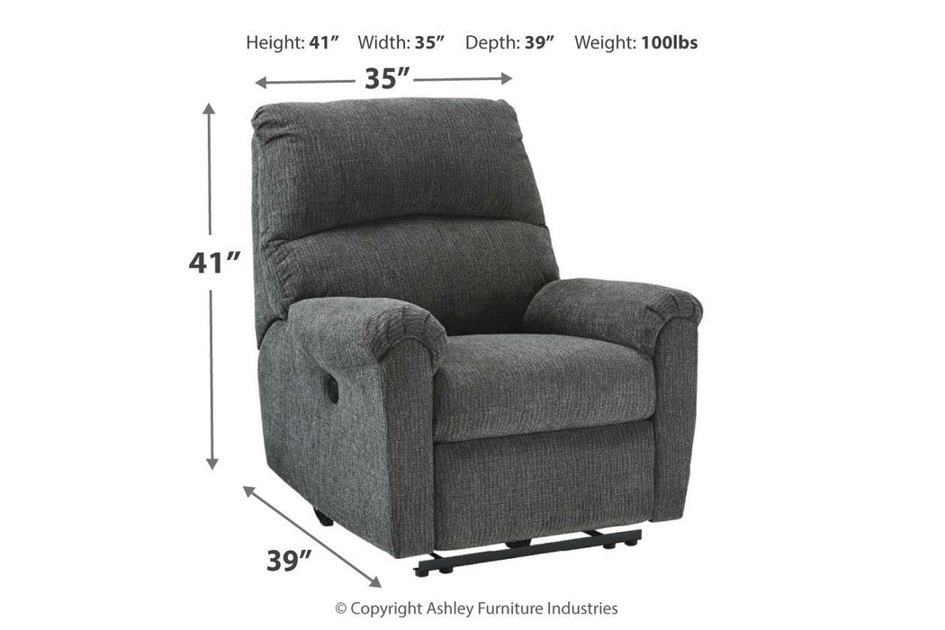 McTeer Charcoal Power Recliner - 7591006 - Gate Furniture