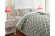 Media Gray/White 3-Piece Full Comforter Set - Q790003F - Gate Furniture