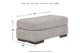 Mercado Pewter Ottoman - 8460414 - Gate Furniture