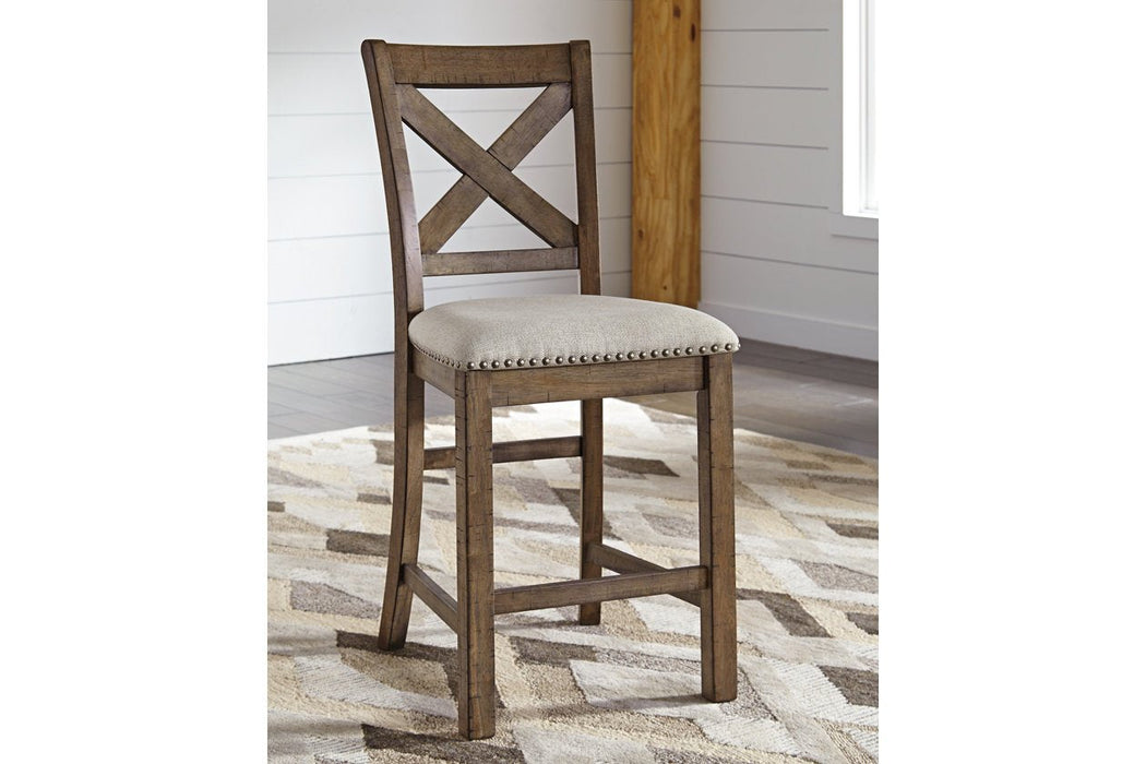 Moriville Beige Counter Height Bar Stool (Set of 2) - D631-124 - Gate Furniture
