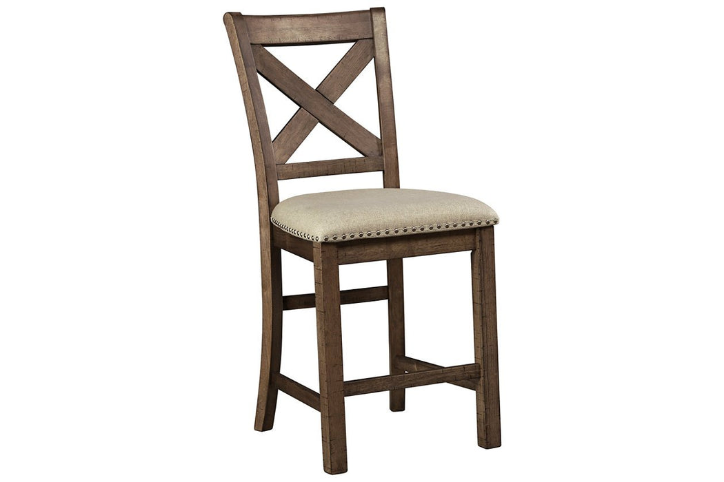 Moriville Beige Counter Height Bar Stool (Set of 2) - D631-124 - Gate Furniture