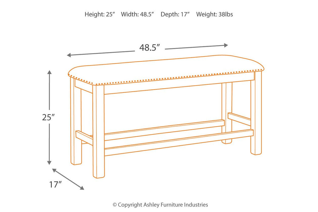 Moriville Beige Counter Height Dining Bench - D631-09 - Gate Furniture