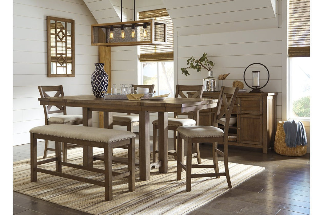 Moriville Beige Counter Height Dining Bench - D631-09 - Gate Furniture