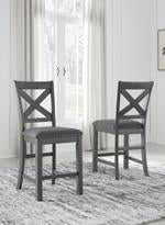Myshanna Two-tone Gray Counter Height Bar Stool (Set of 2) - D629-124 - Gate Furniture