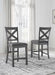 Myshanna Two-tone Gray Counter Height Bar Stool (Set of 2) - D629-124 - Gate Furniture