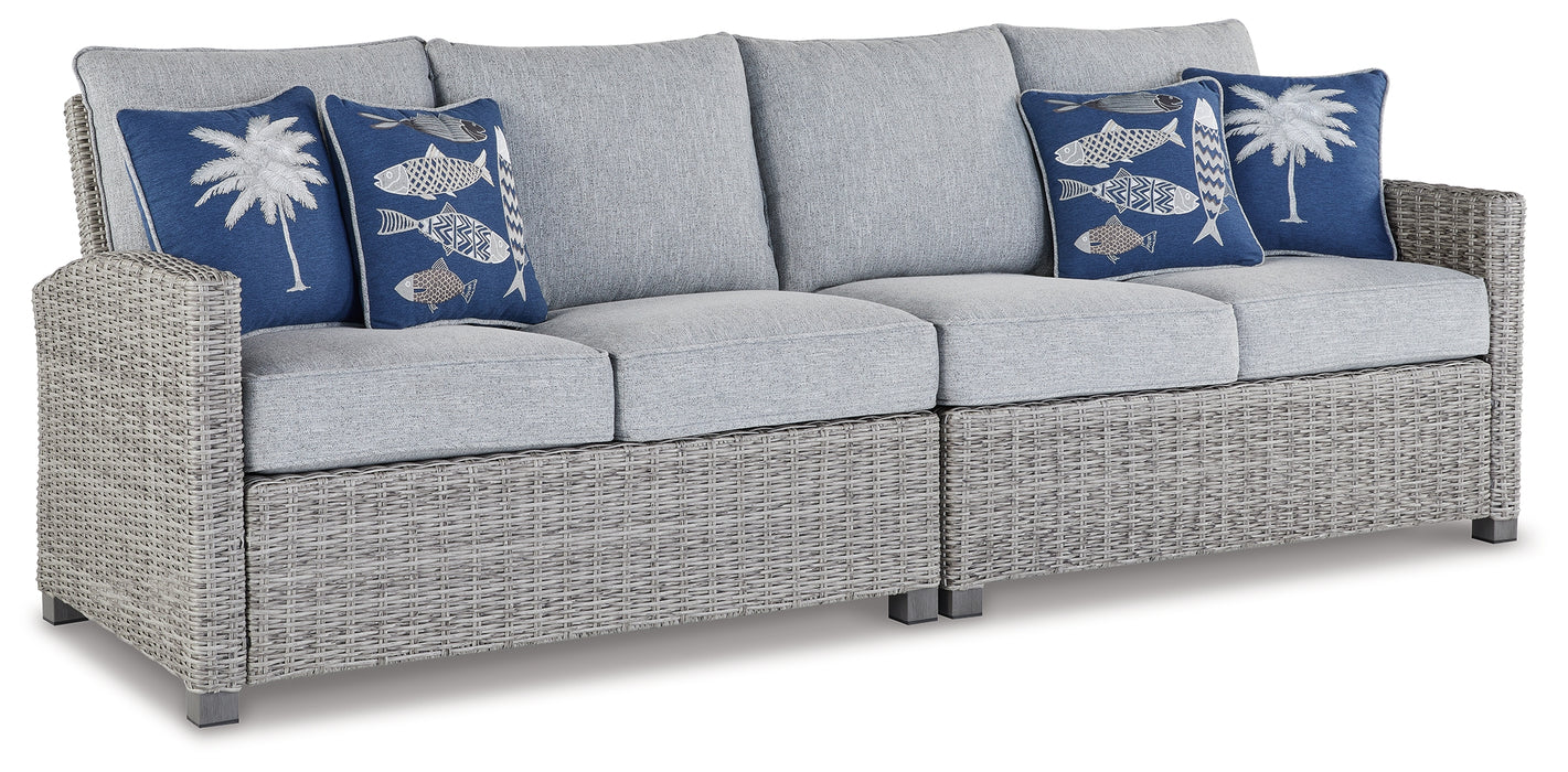 NAPLES BEACH Outdoor Right and Left-arm Facing Loveseat with Cushion (Set of 2) - P439-854 - In Stock Furniture