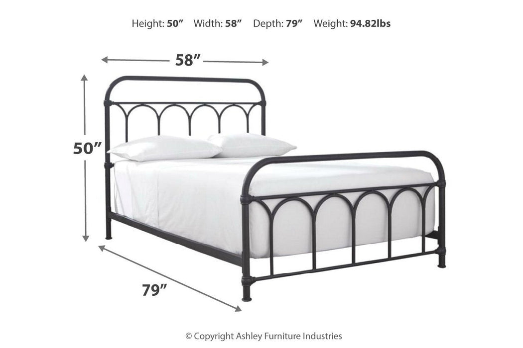 Nashburg Black Full Metal Bed - B280-672 - Gate Furniture